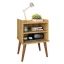 Mesa de Cabeceira 1 Gaveta Freijo/Off White